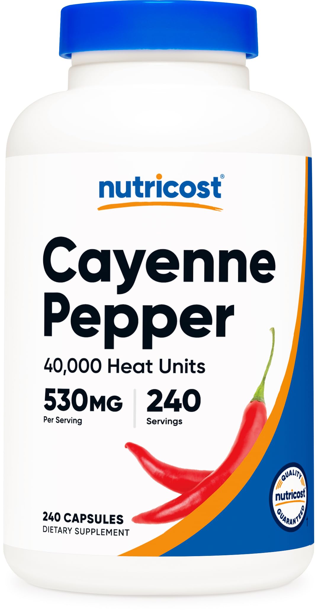 Nutricost Cayenne Pepper Capsules 530mg bottle front view