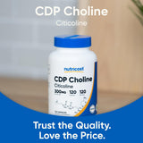 Nutricost CDP Choline Capsules 300mg back view with ingredient list
