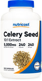 Nutricost Celery Seed Capsules 500mg front view