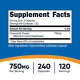 Nutricost Chamomile Capsules side view showing capsule details