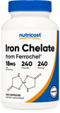 Nutricost Chelated Iron 18mg capsules front view