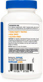 Nutricost Chelated Iron ingredients list on bottle