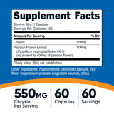 Nutricost Chrysin Supplement 550mg side view showing capsule