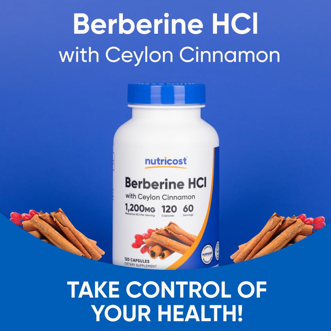 Nutricost cinnamon capsules on a wooden table