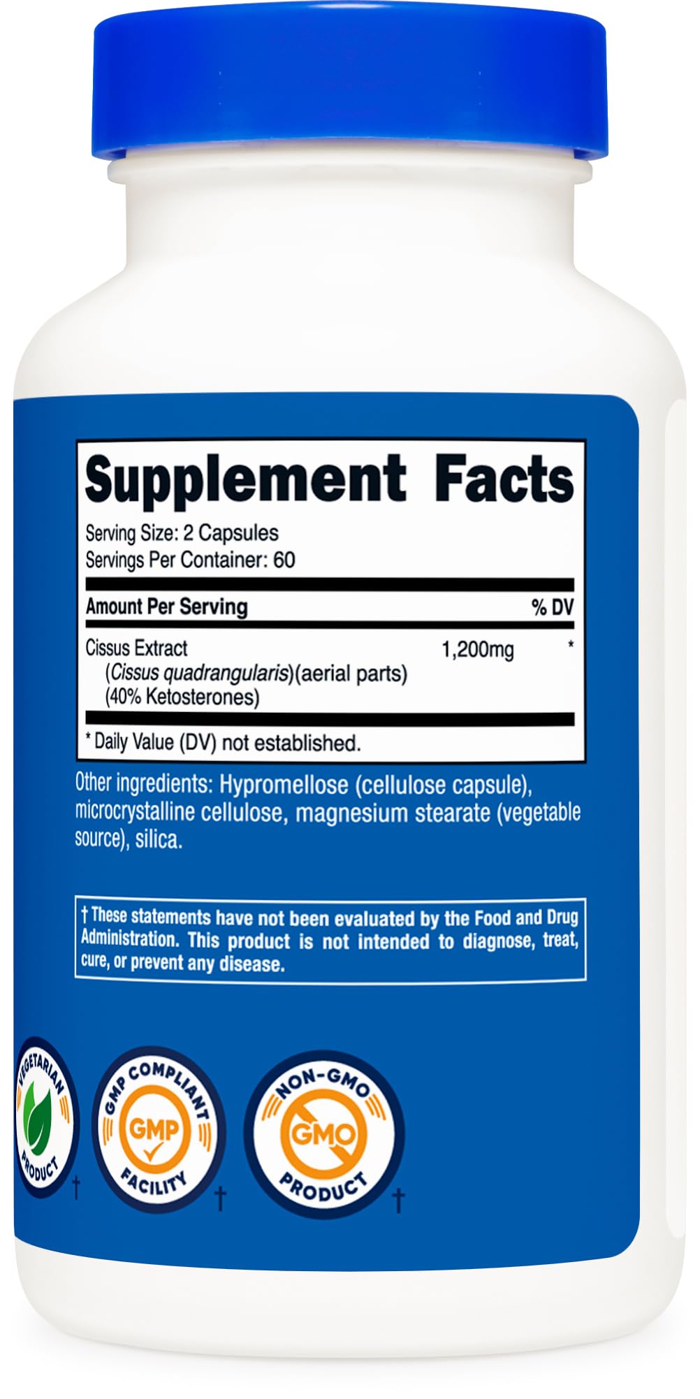 Nutricost Cissus Quadrangularis supplement bottle back view
