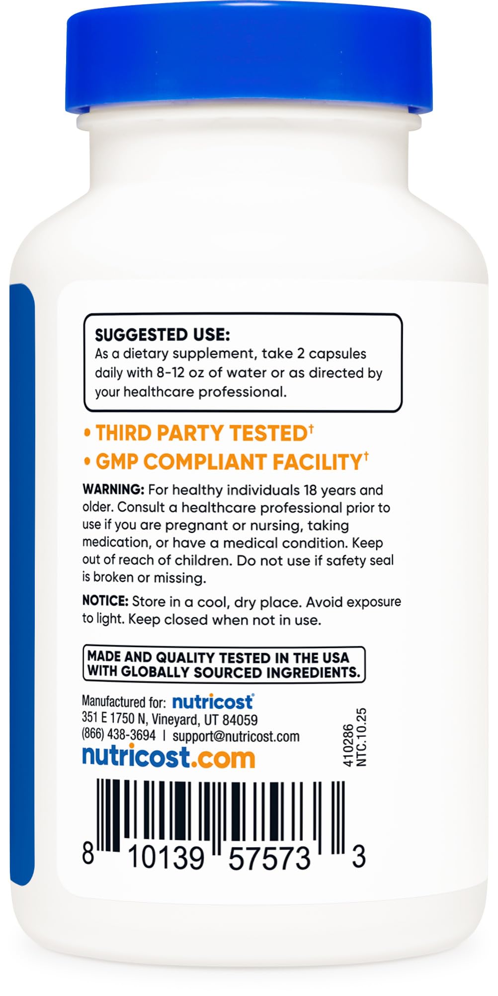 Nutricost Cistanche Tubulosa 500mg Vegan Capsules close-up of capsules