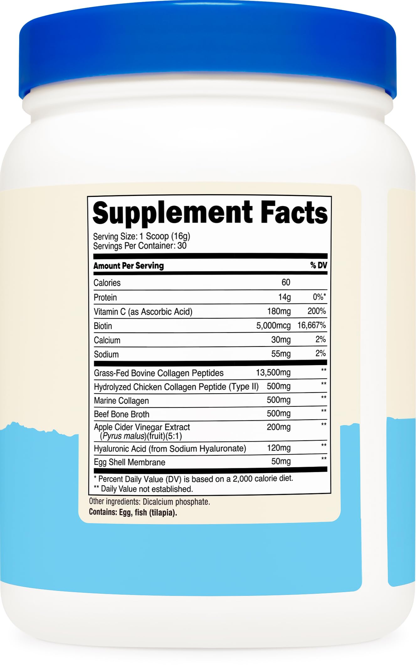 Nutricost Collagen Peptides 590g unflavoured powder ingredients list