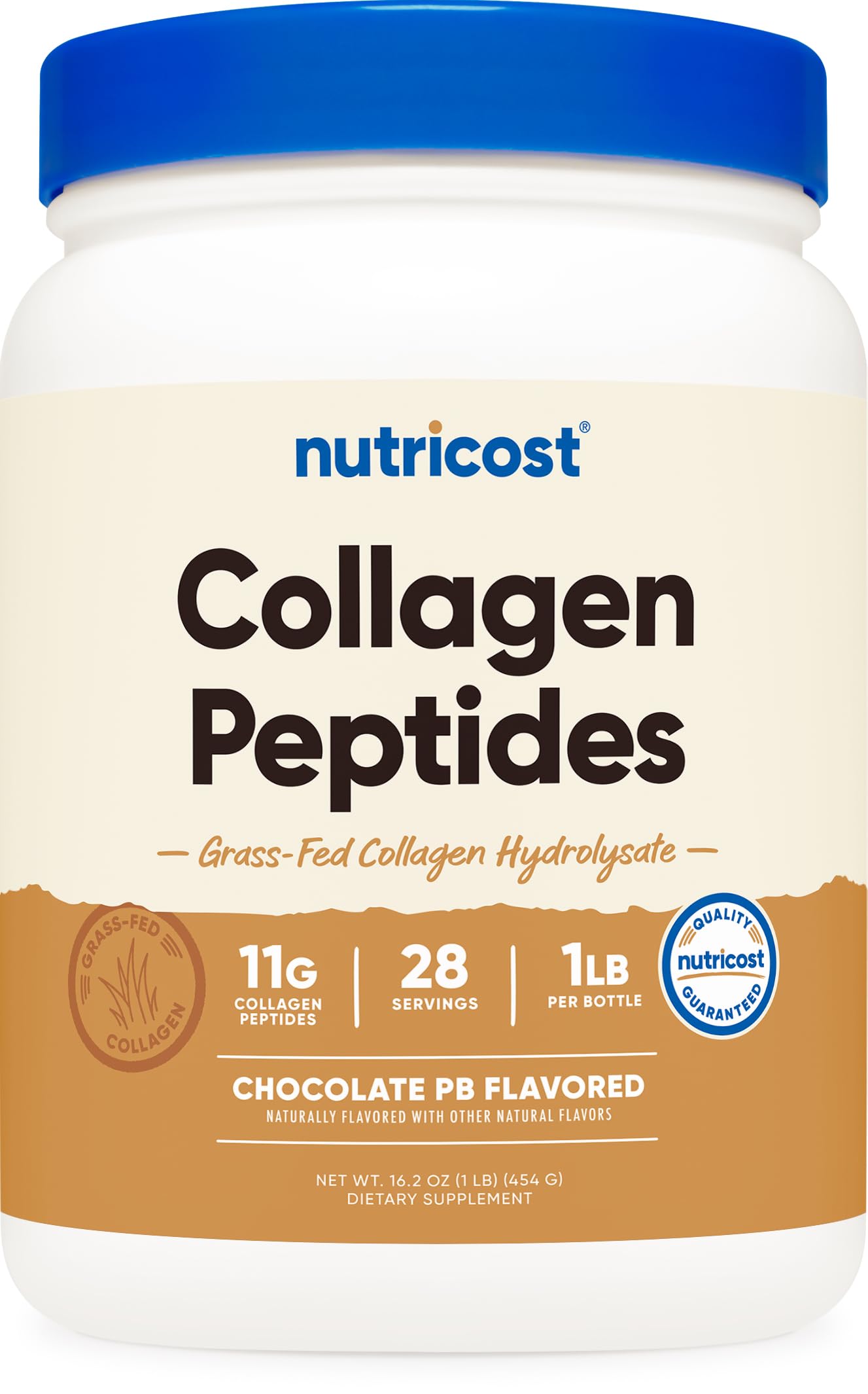 Nutricost Collagen Peptides Chocolate Peanut Butter front view