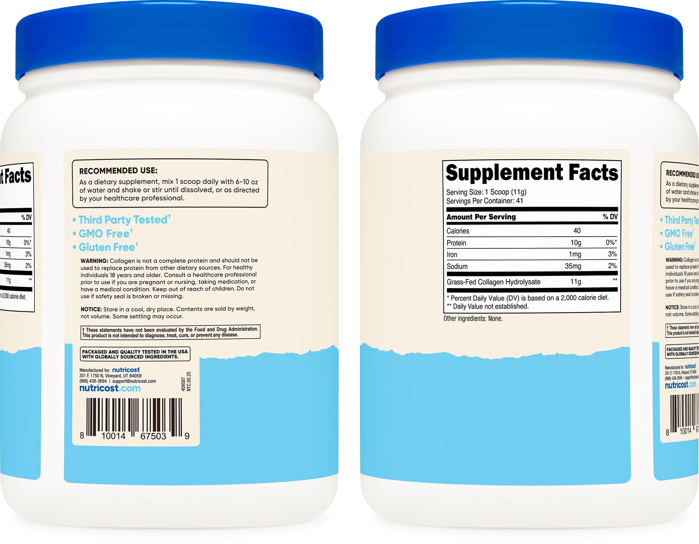 Nutricost Collagen Powder 1LB mixed in water