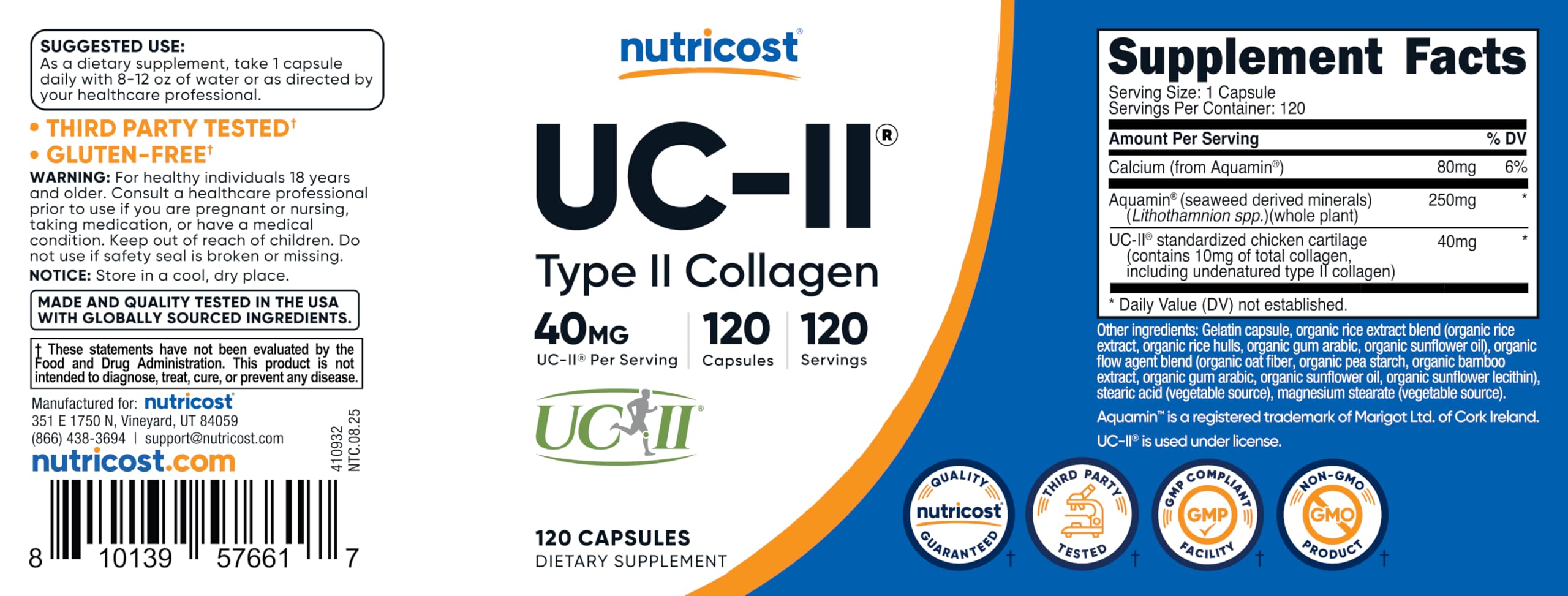 Nutricost Collagen Supplement showing serving size scoop