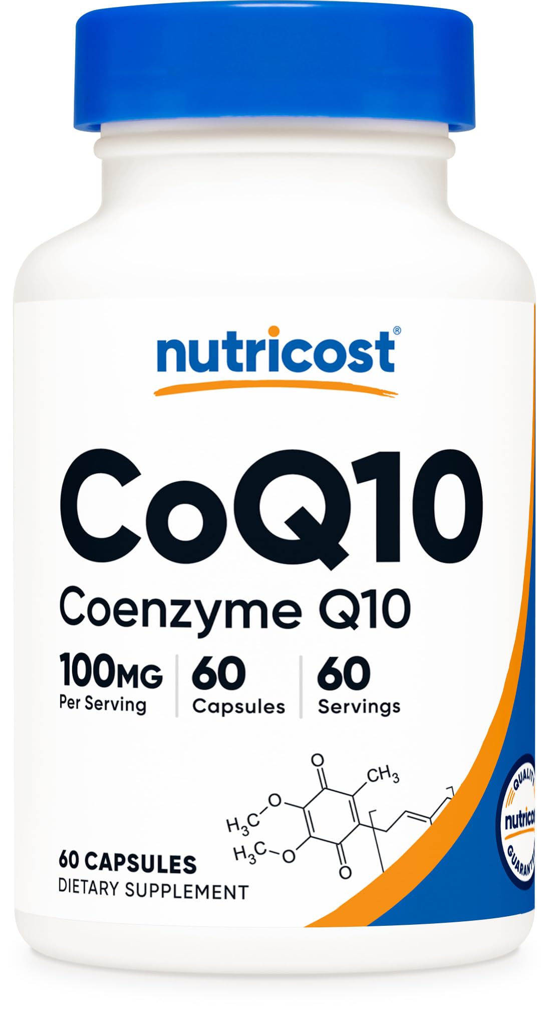 Nutricost CoQ10 100mg vegetarian capsules bottle front view