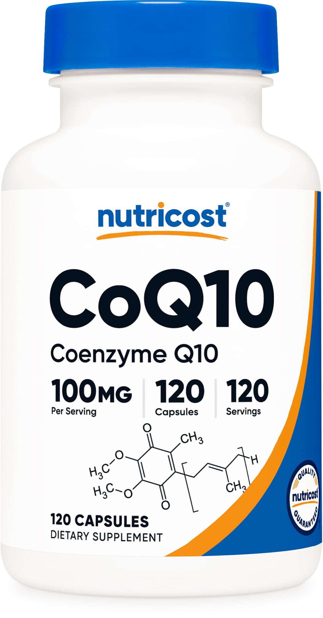 Nutricost CoQ10 100mg Vegetarian Capsules bottle front view