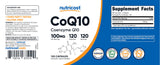 Nutricost CoQ10 100mg Vegetarian Capsules on a wooden table