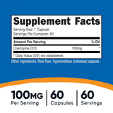 Nutricost CoQ10 100mg vegetarian capsules side view