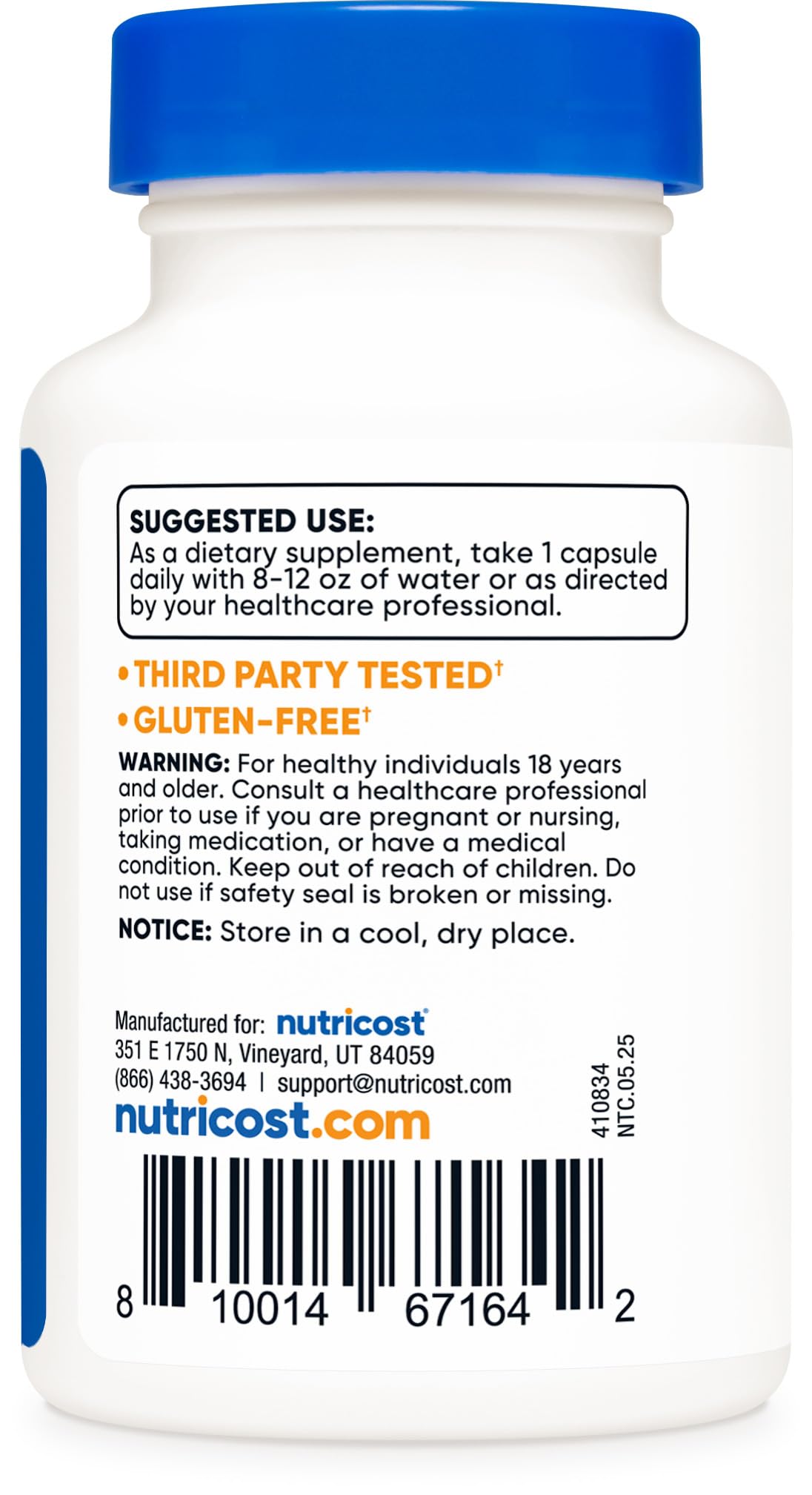 Nutricost CoQ10 100mg vegetarian capsules with measuring spoon