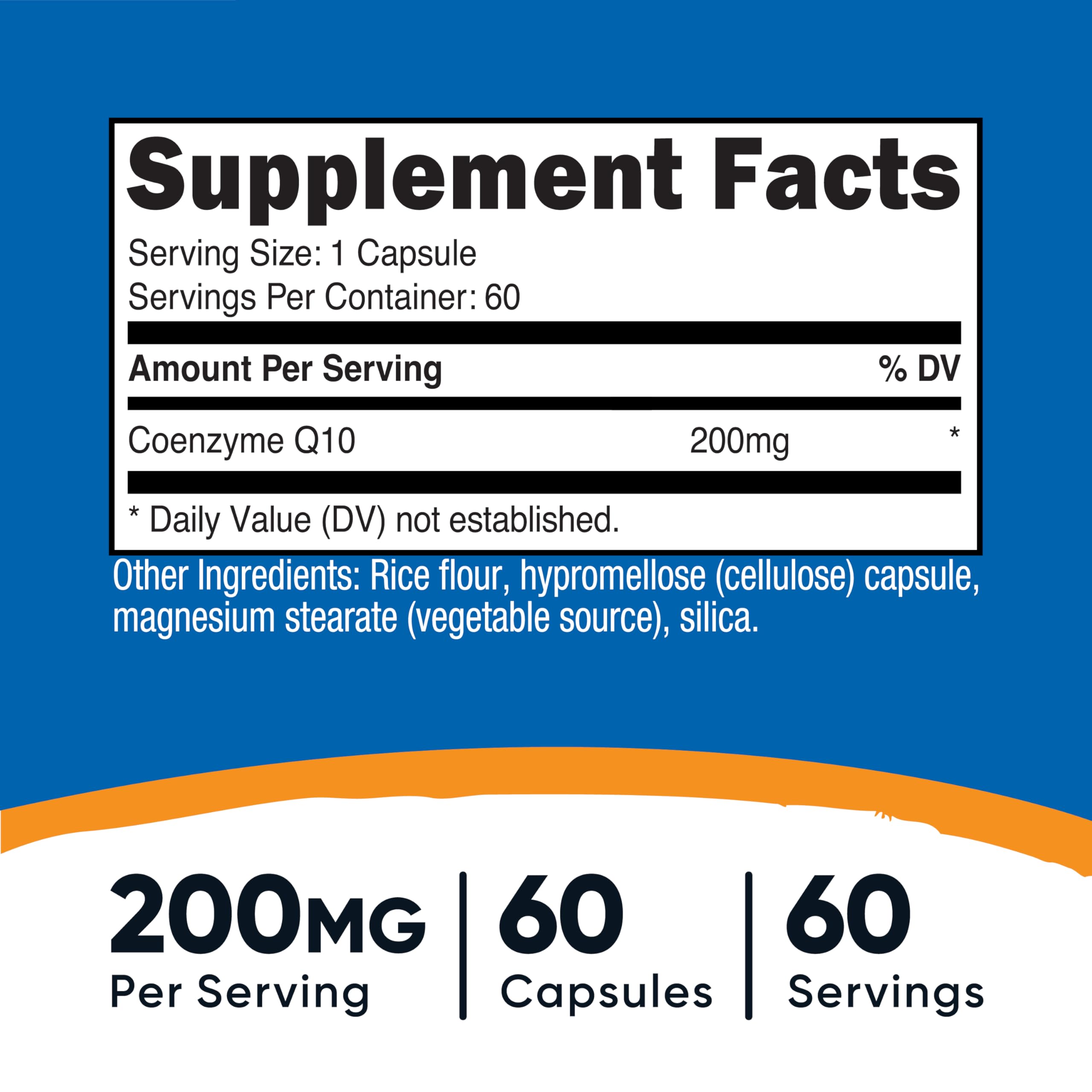 Nutricost CoQ10 200mg bottle with 60 capsules