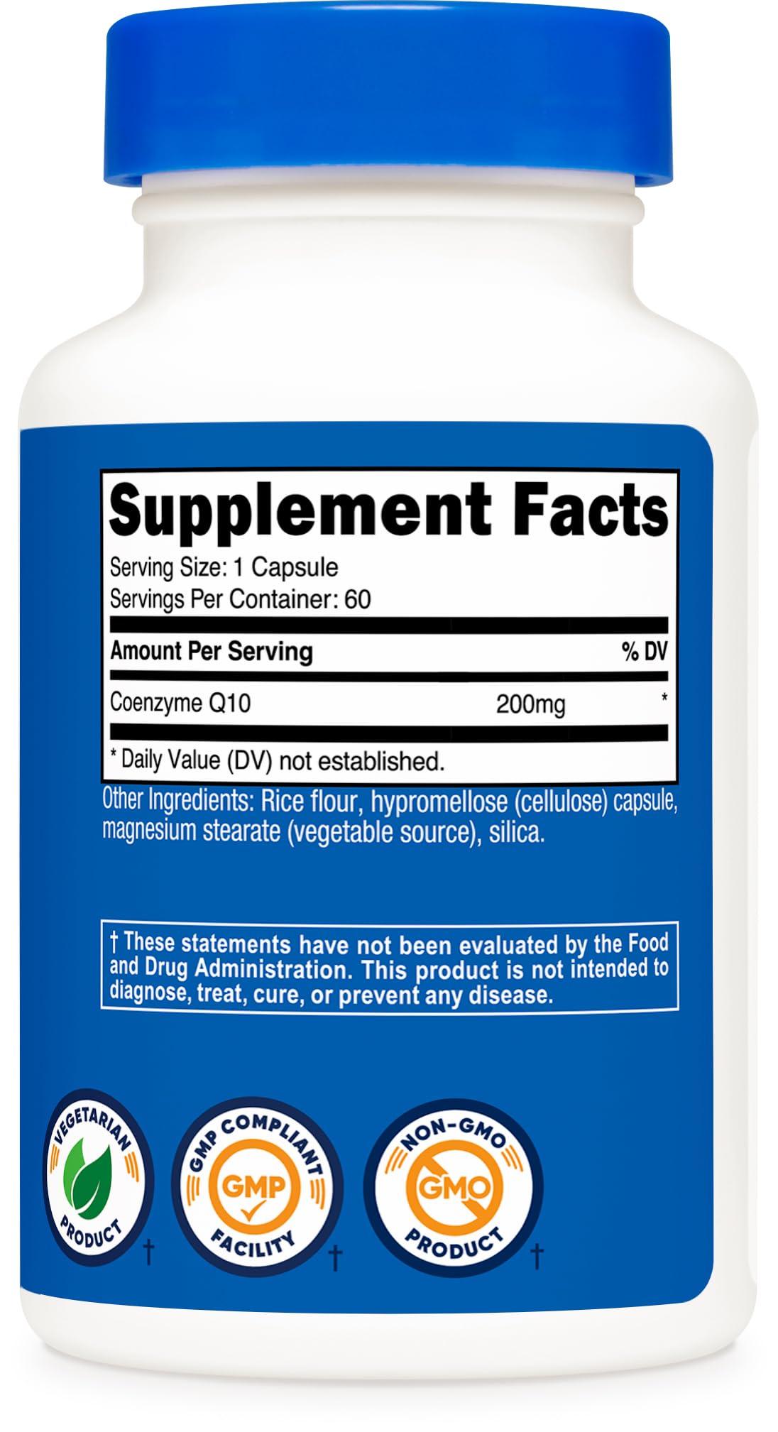 Nutricost CoQ10 200mg capsules on a table