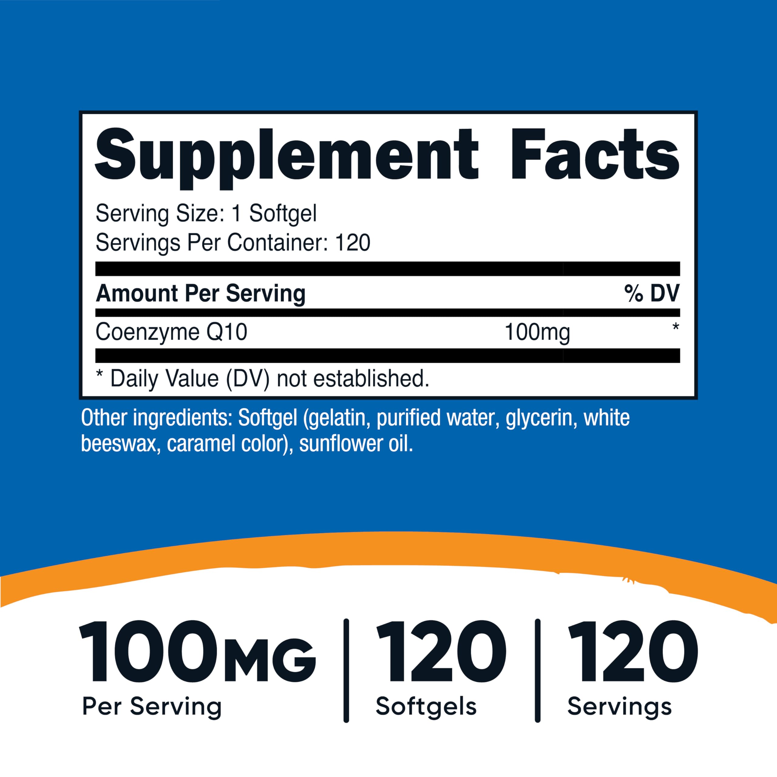 Nutricost CoQ10 Softgels 100mg side view of softgel