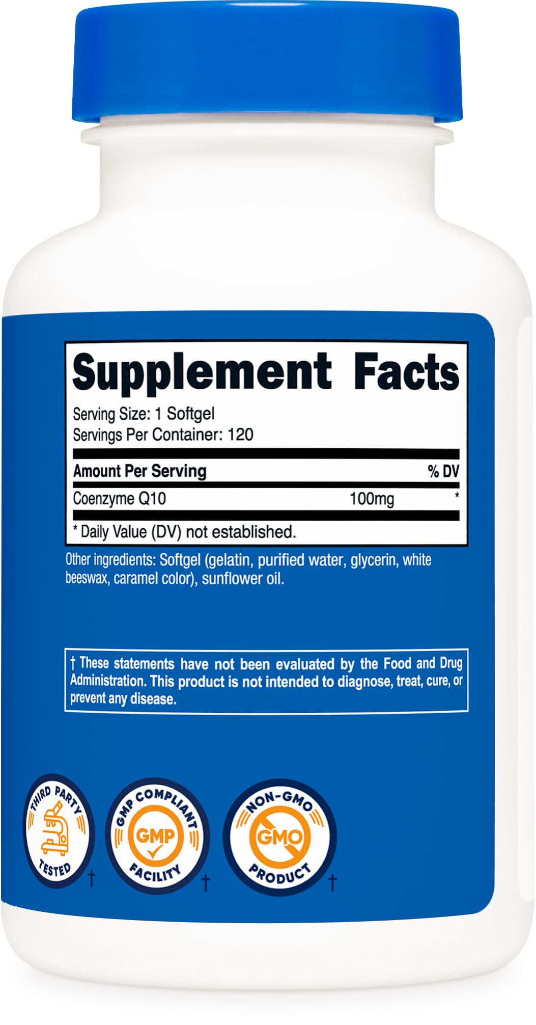 Nutricost CoQ10 Softgels 100mg softgel close-up