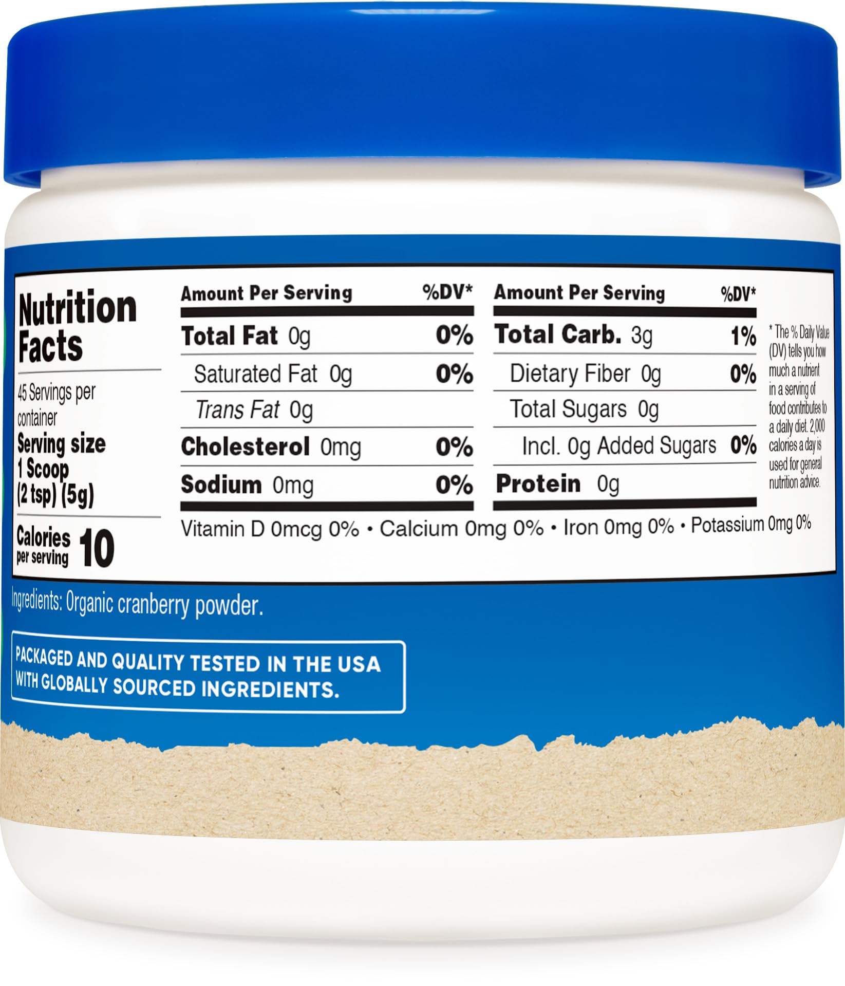 Nutricost Cranberry Extract Powder container on a kitchen counter
