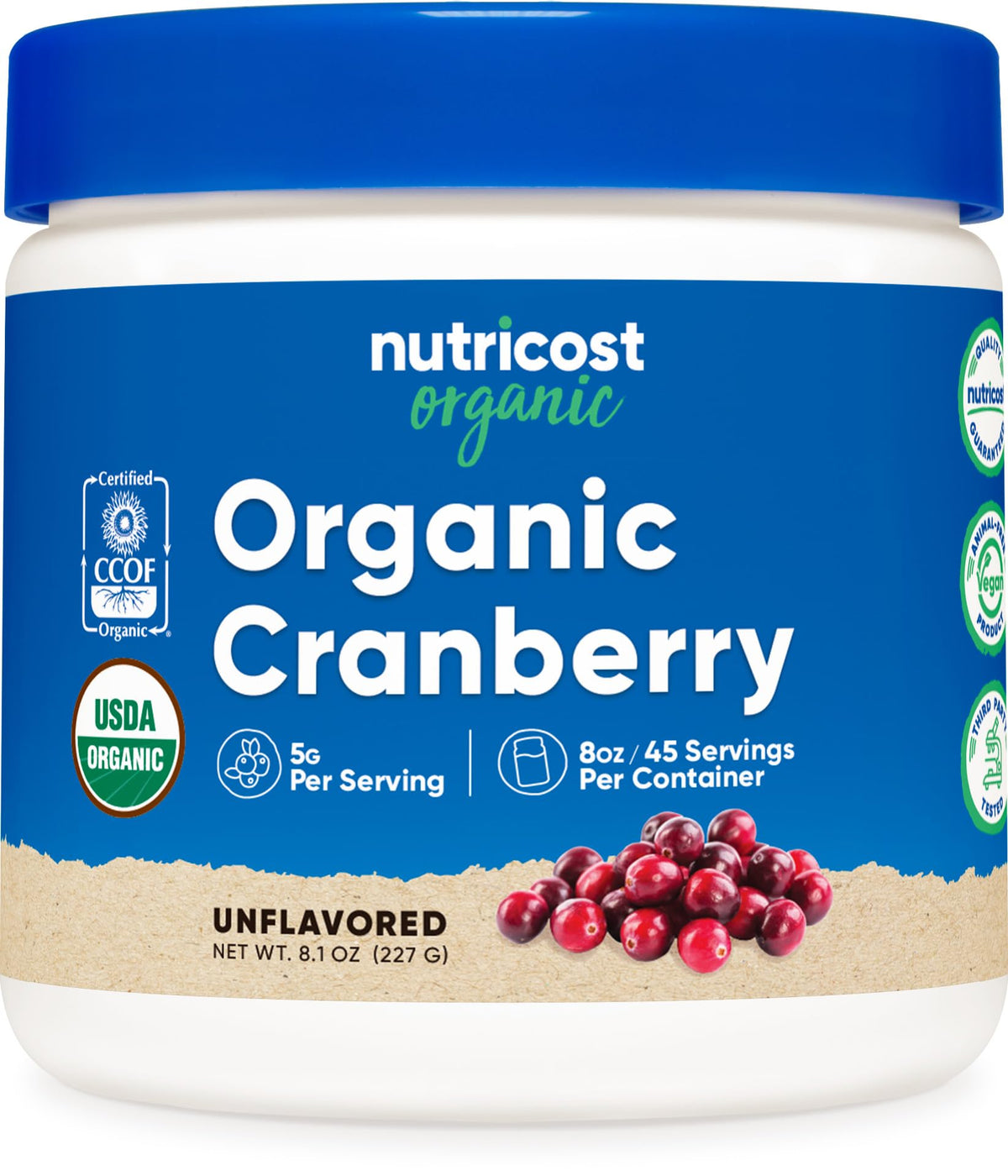 Nutricost Cranberry Extract Powder front view packaging