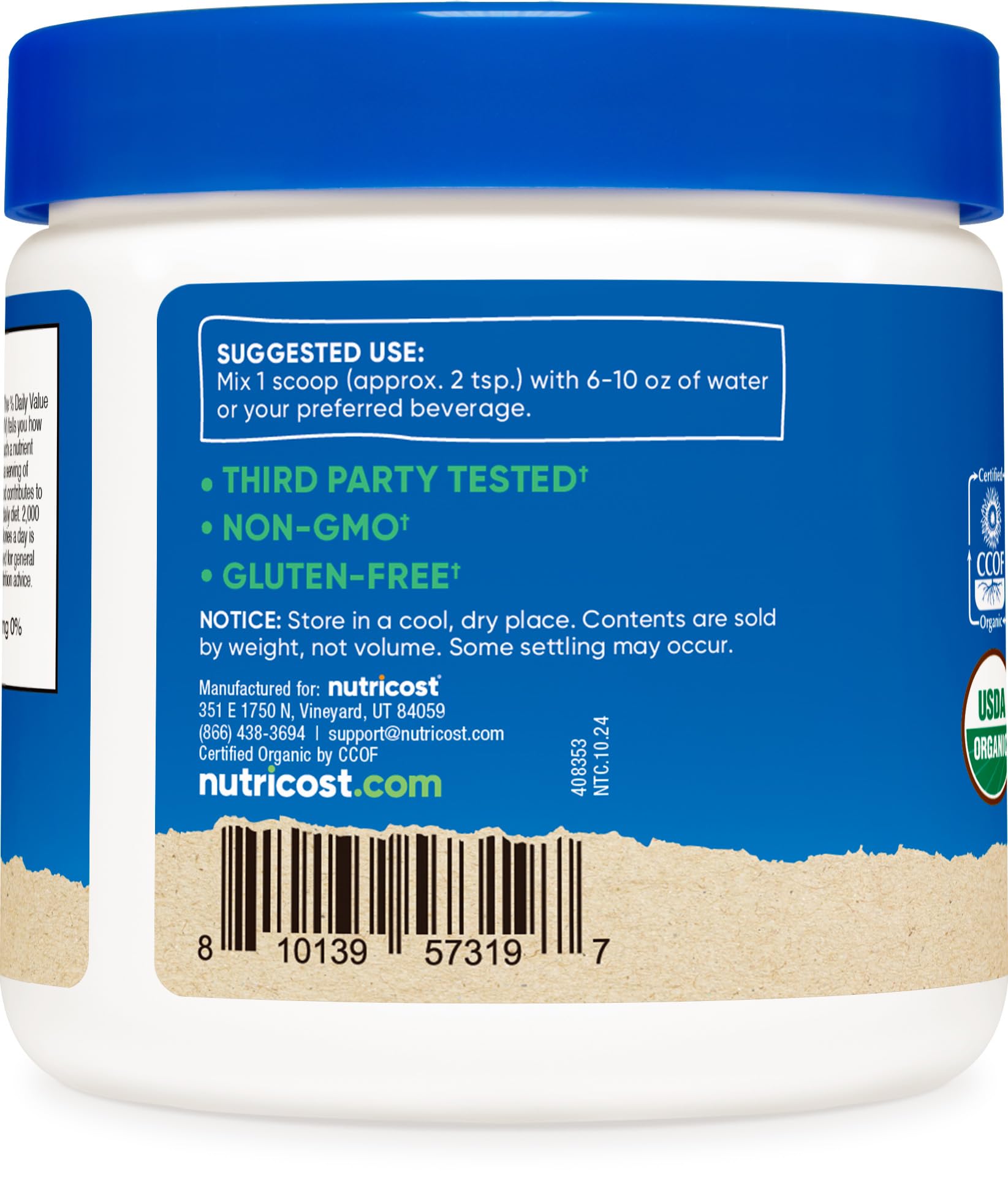 Nutricost Cranberry Extract Powder nutritional information