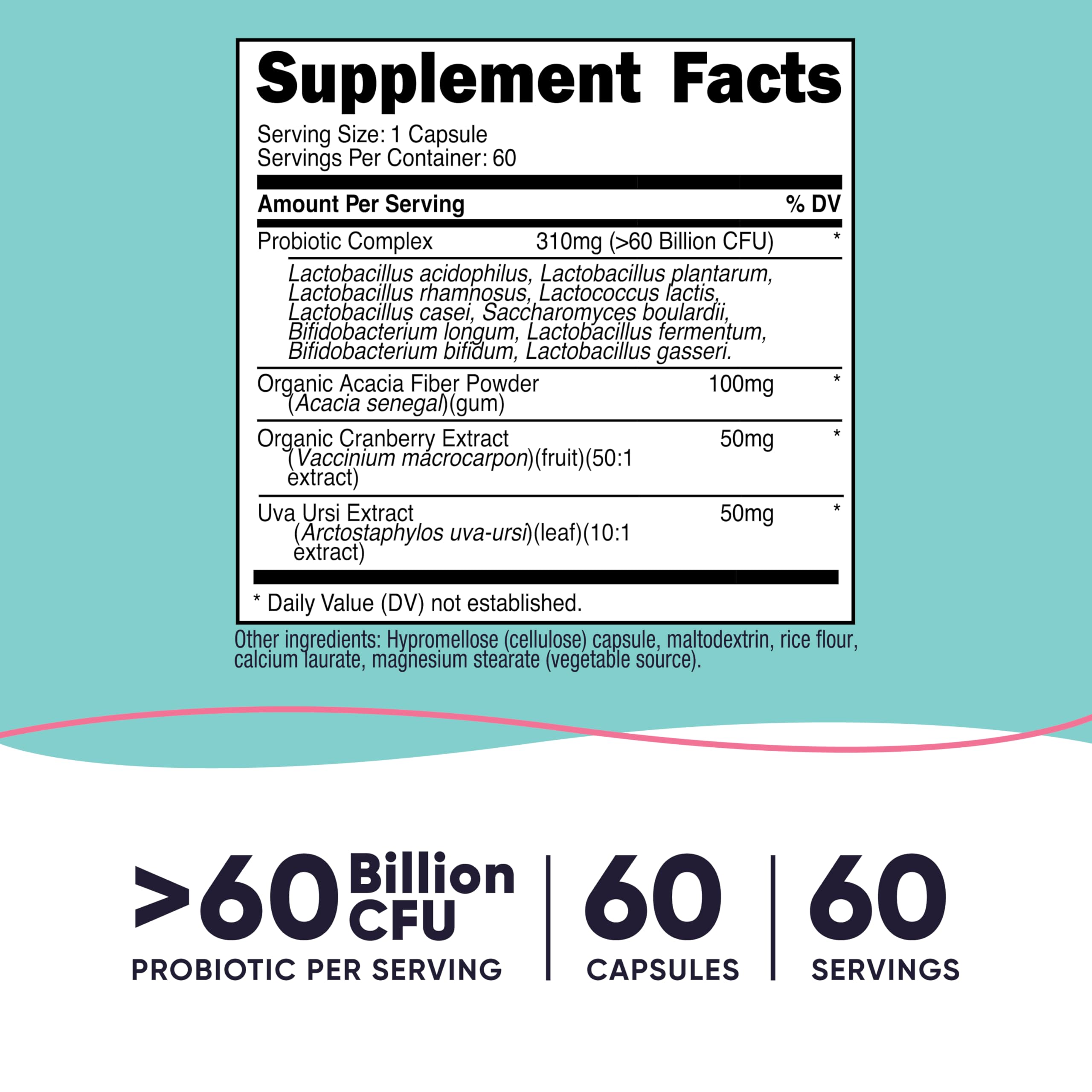 Nutricost Cranberry Probiotic Complex bottle side view