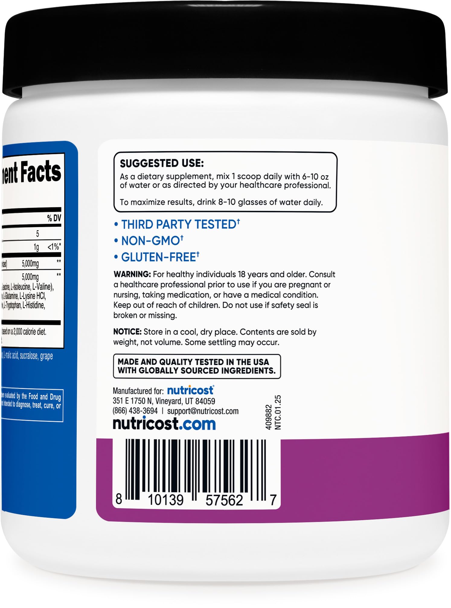 Nutricost Creatine + Aminos close-up of powder texture