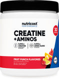 Nutricost Creatine + Aminos Fruit Punch 30 servings front view