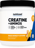 Nutricost Creatine + Aminos Peach Mango front view