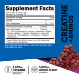 Nutricost Creatine + Aminos side view showing ingredients list