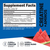 Nutricost Creatine + Aminos Watermelon flavour back view with ingredients