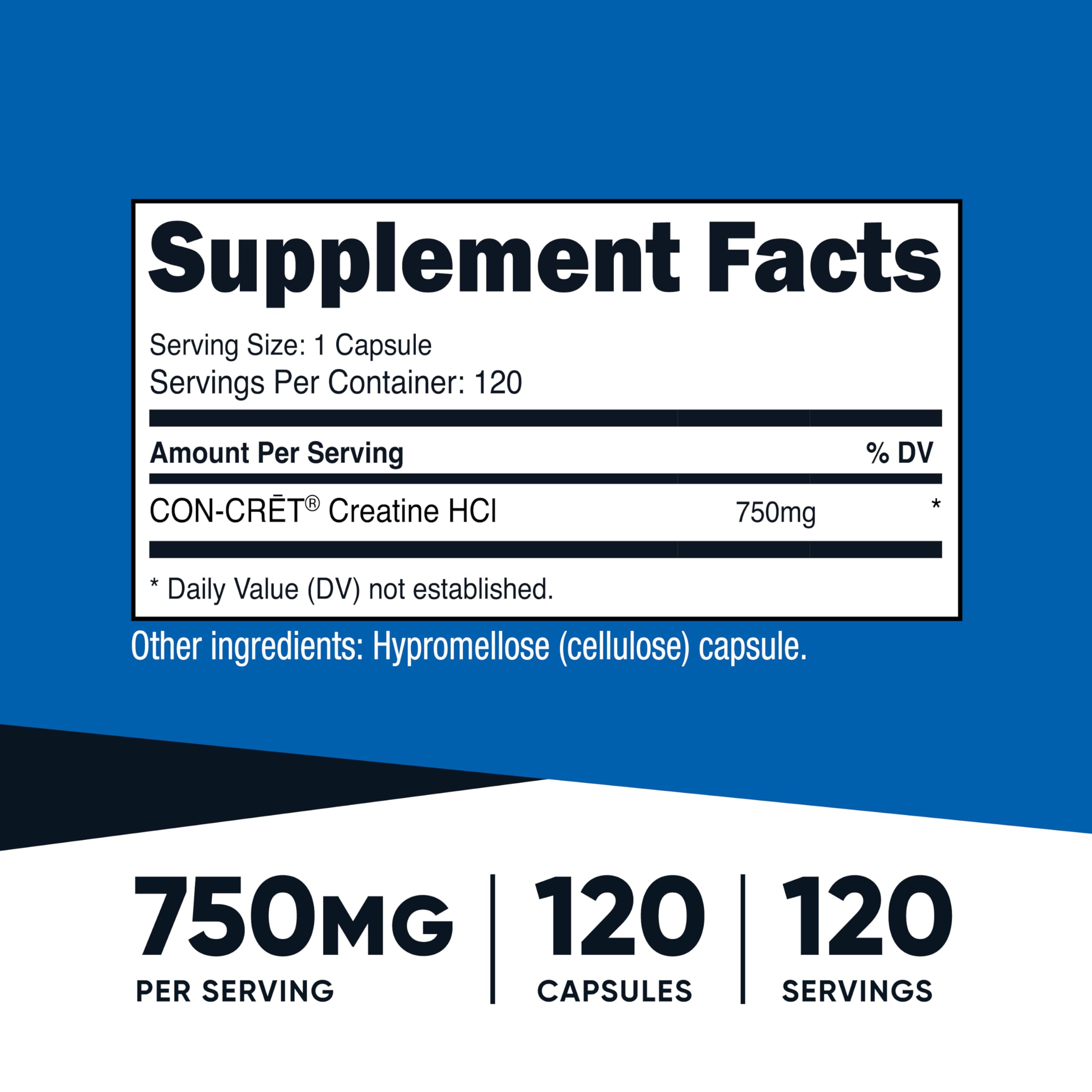 Nutricost Creatine HCl bottle side view with label