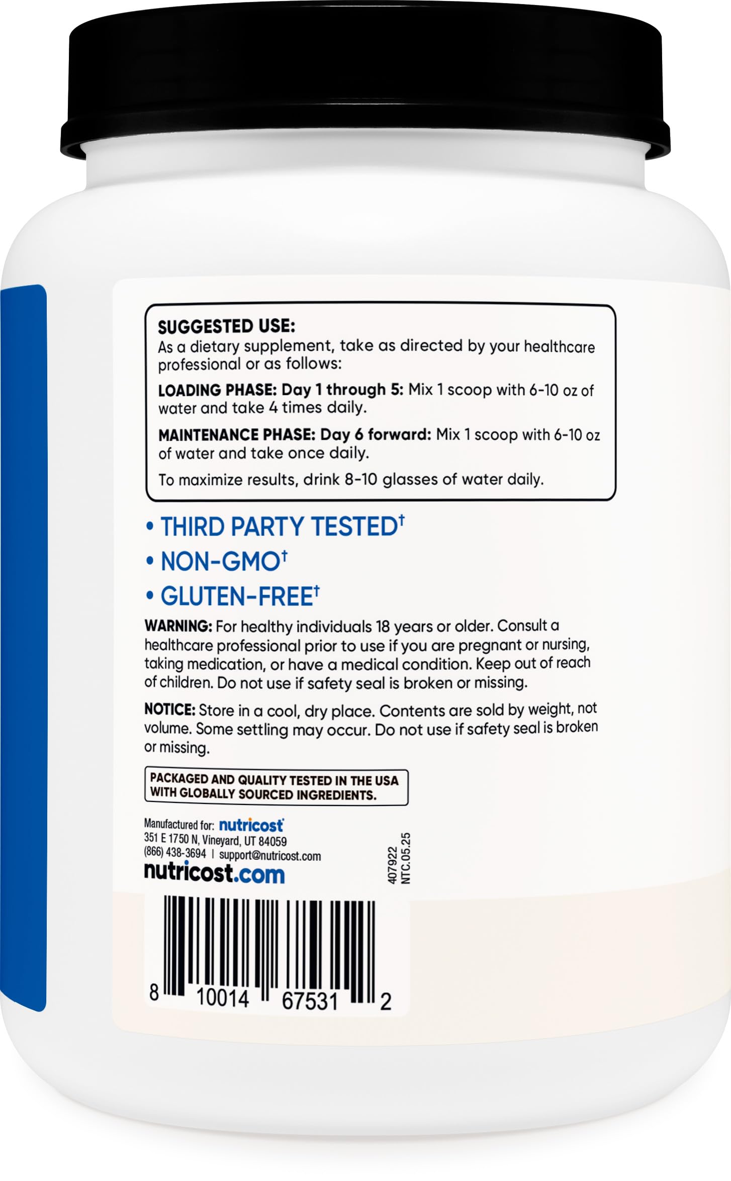 Nutricost Creatine Monohydrate 1 KG scoop included