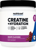 Nutricost Creatine Monohydrate 349g tub grape flavour front view