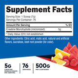 Nutricost Creatine Monohydrate 499g back view with ingredient details