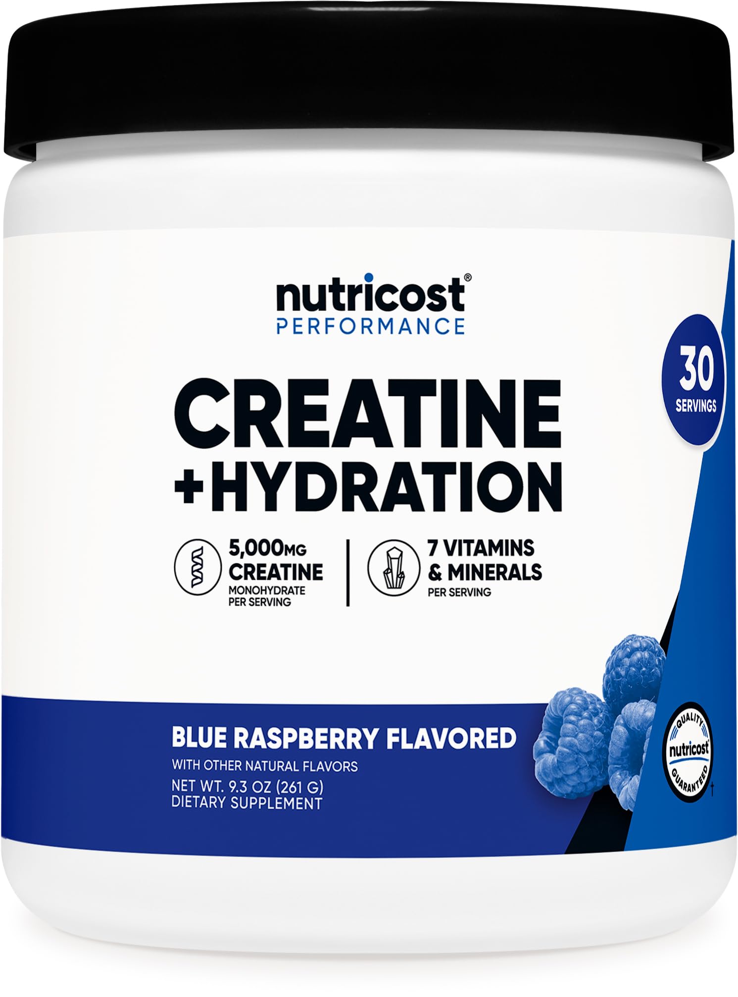 Nutricost Creatine Monohydrate 5000mg Blue Raspberry front view