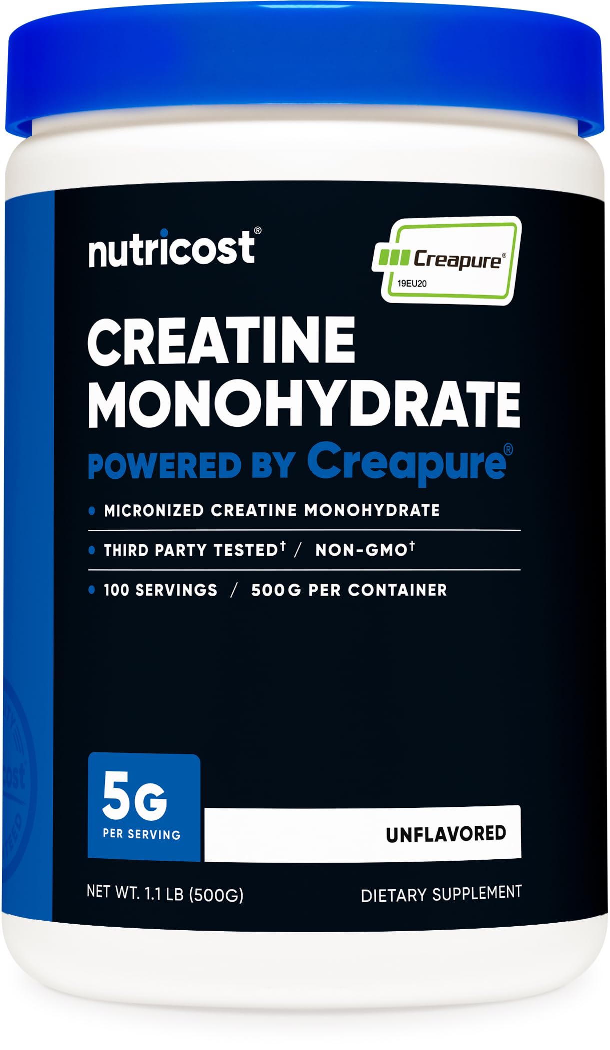 Nutricost Creatine Monohydrate 500g front view