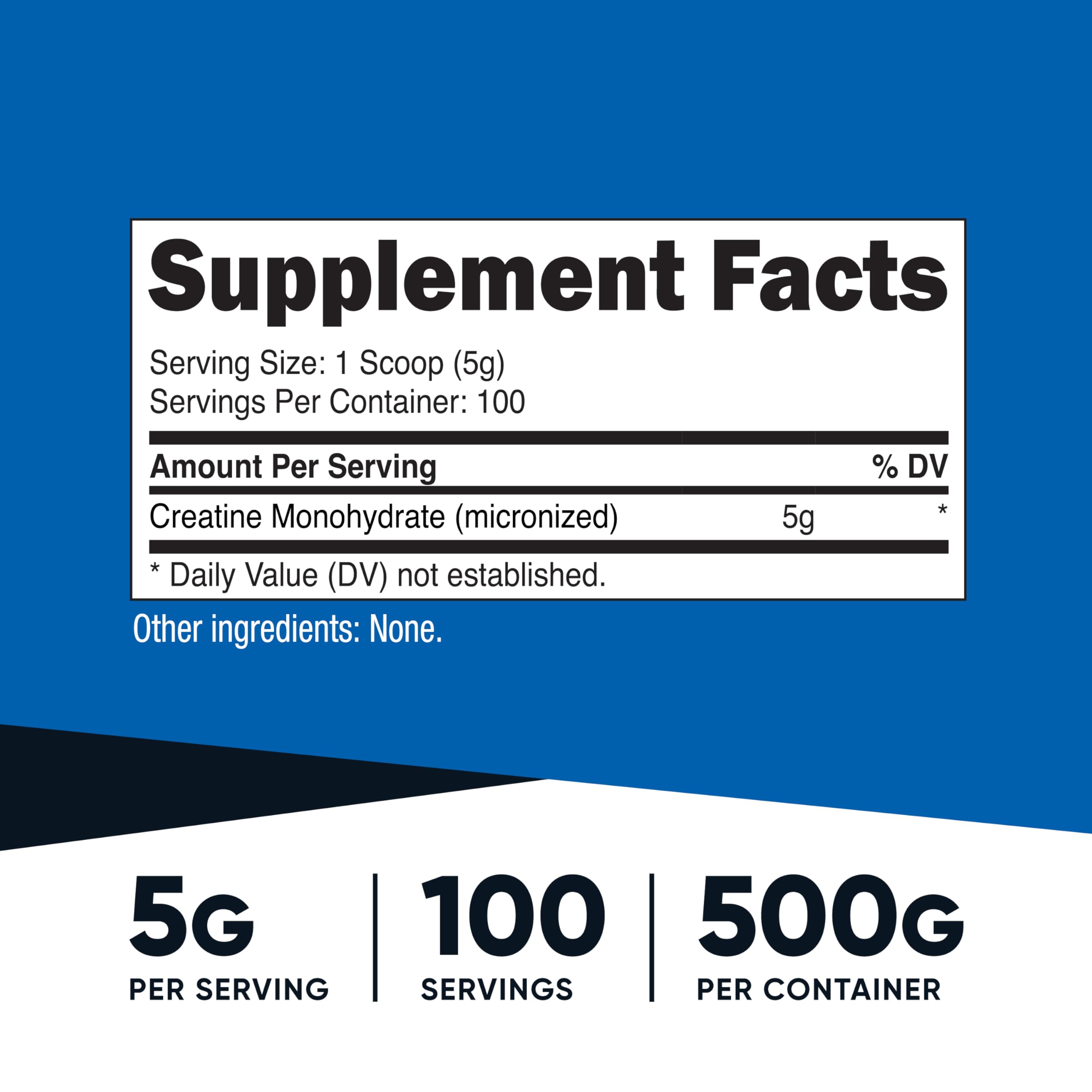 Nutricost Creatine Monohydrate 500g side view