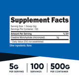 Nutricost Creatine Monohydrate 500g side view