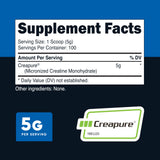 Nutricost Creatine Monohydrate 500g side view with scoop
