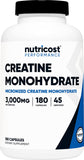 Nutricost Creatine Monohydrate 750mg 180 Capsules front view