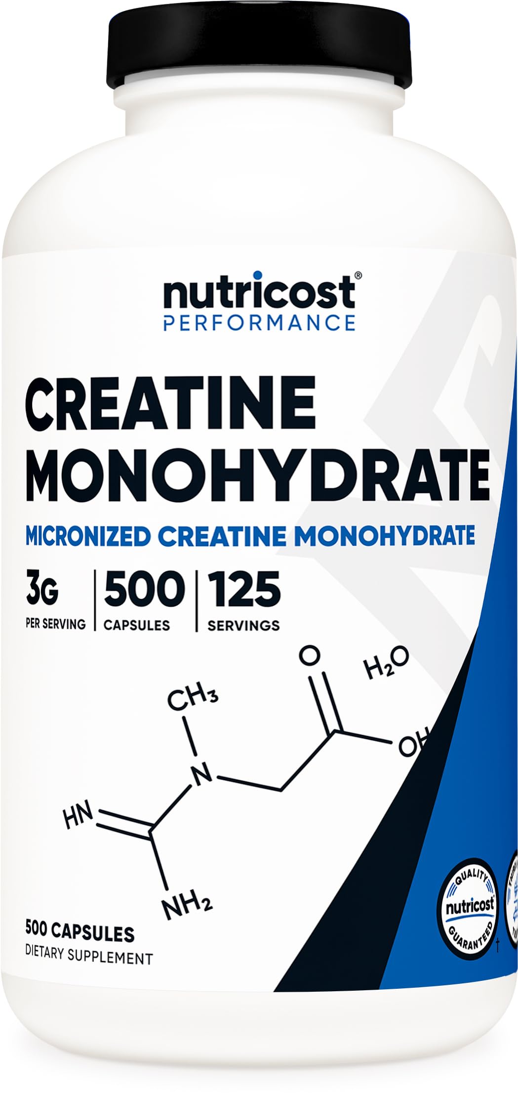 Nutricost Creatine Monohydrate 750mg 500 Capsules front view