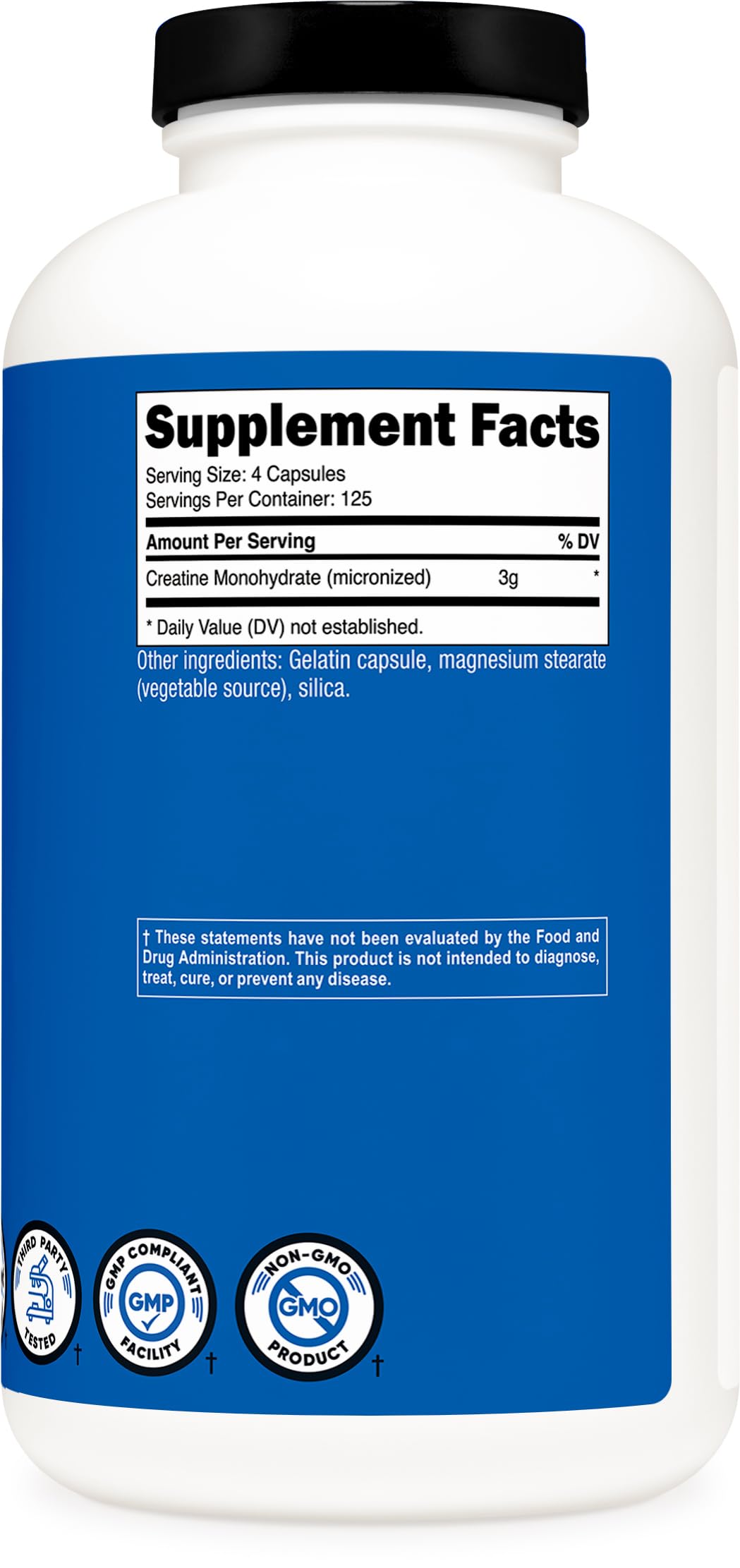 Nutricost Creatine Monohydrate 750mg capsules on a table
