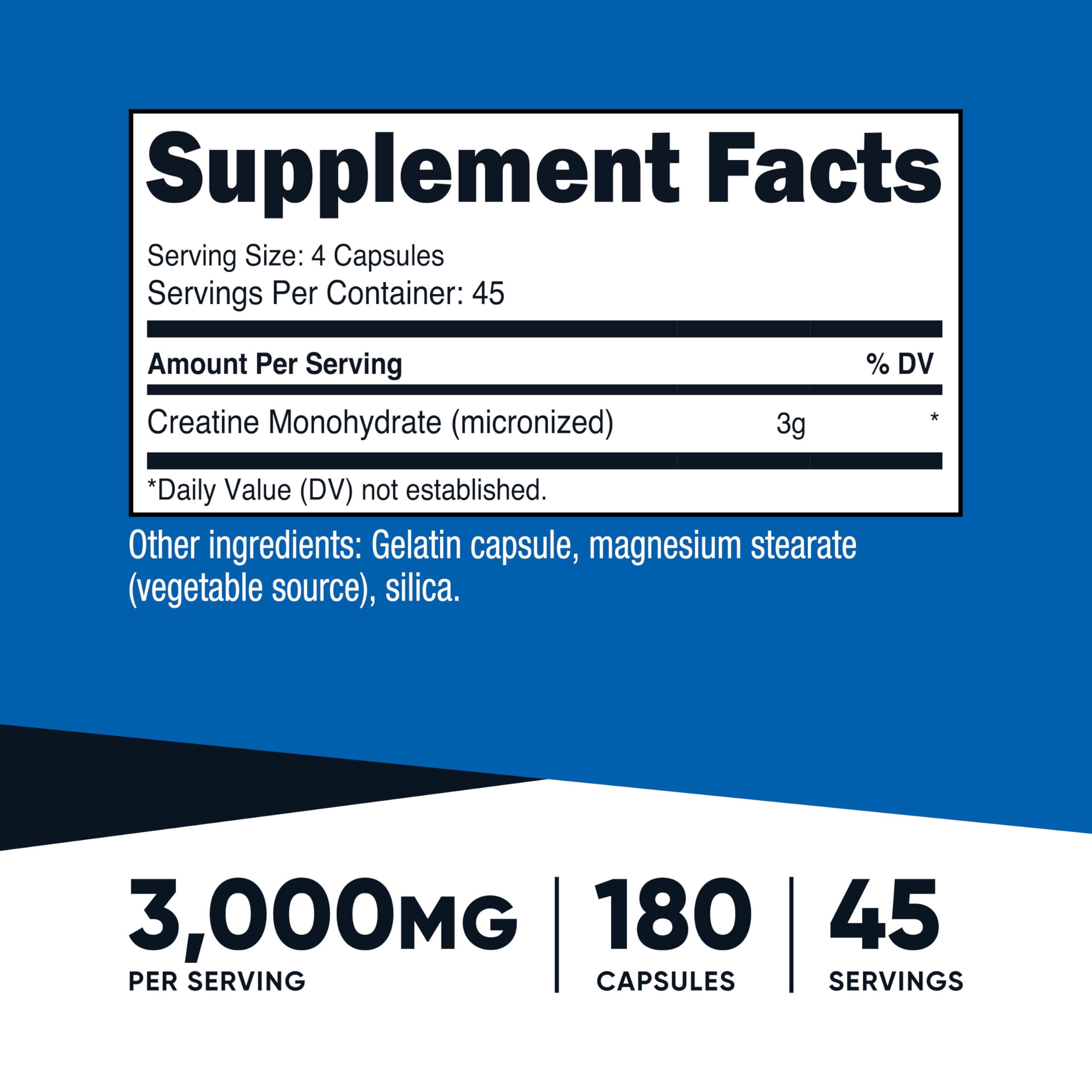 Nutricost Creatine Monohydrate bottle side view