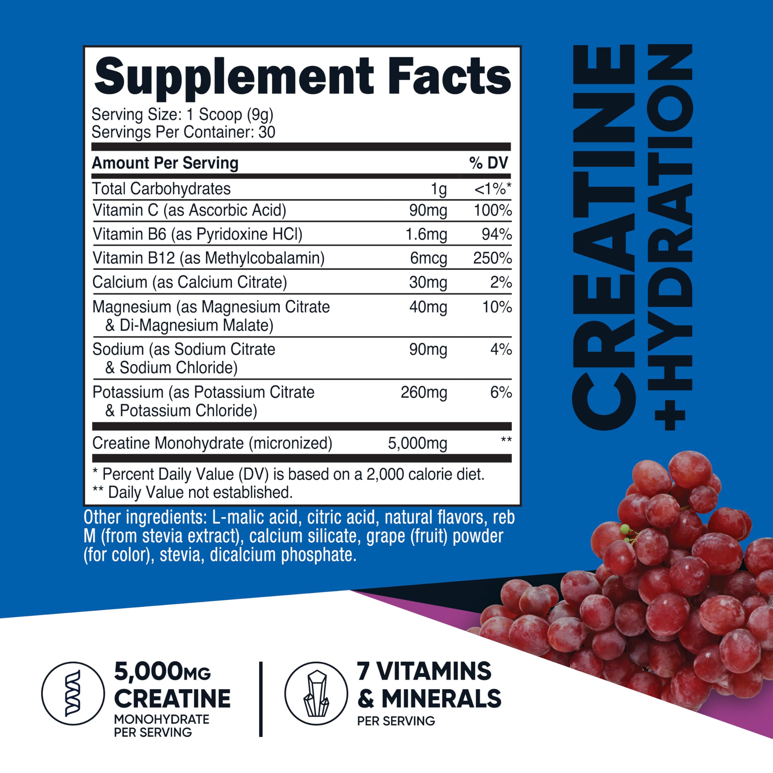 Nutricost Creatine Monohydrate ingredients label close-up