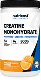 Nutricost Creatine Monohydrate Mandarin Orange 500g front view