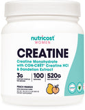 Nutricost Creatine Monohydrate Powder 520g front view