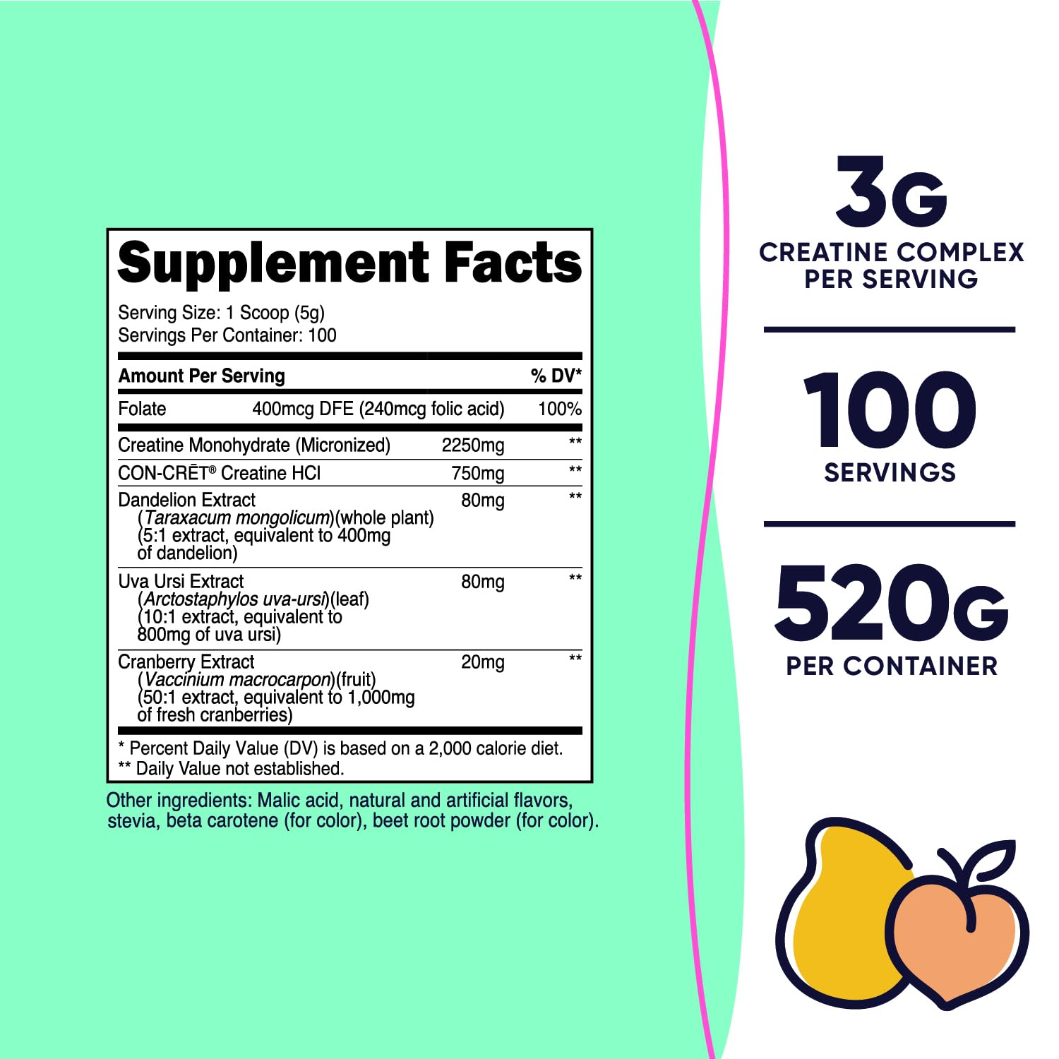 Nutricost Creatine Monohydrate Powder 520g side view with scoop