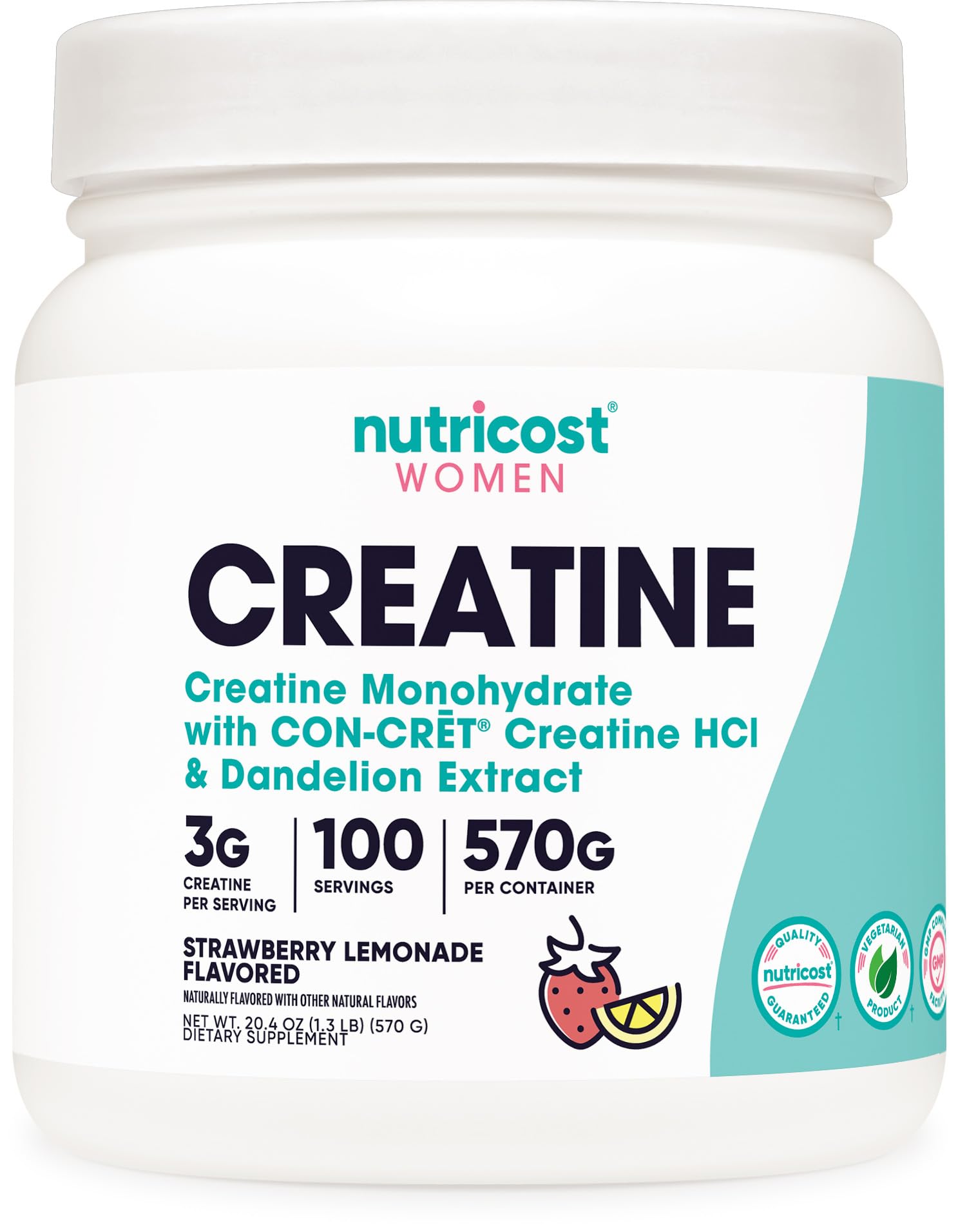 Nutricost Creatine Monohydrate Powder 649g front view
